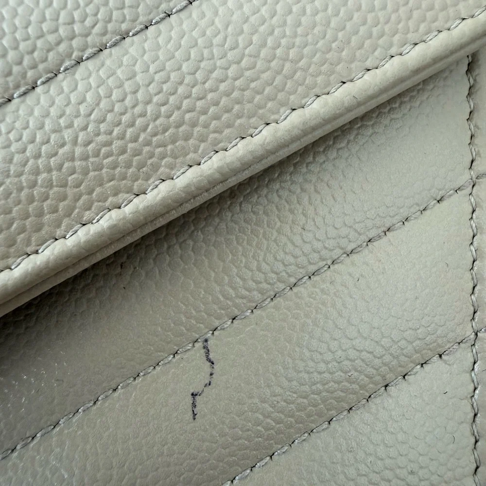 Yves Saint Laurent Classic CASSANDRE chain on wallet in grain LEATHER full set - Picture 9 of 12